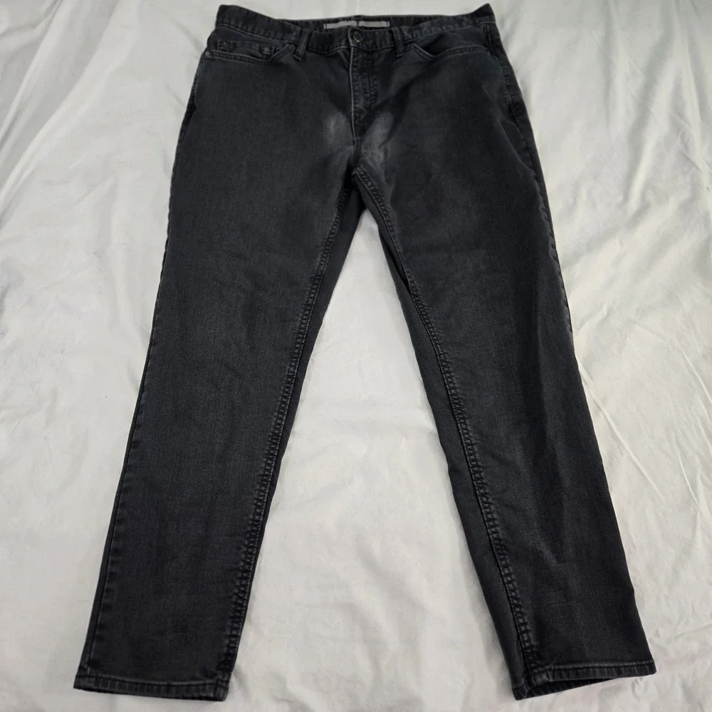 Banana Republic Mens Travel Jean Athletic Fit Charcoal Heat Jeans 35x30 Stretch